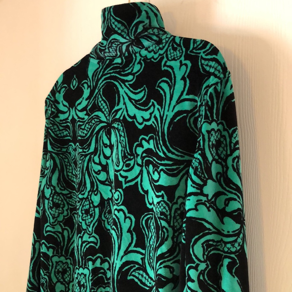 Woman’s Burnout velour fall abstract all over print Zip-Up Jacket